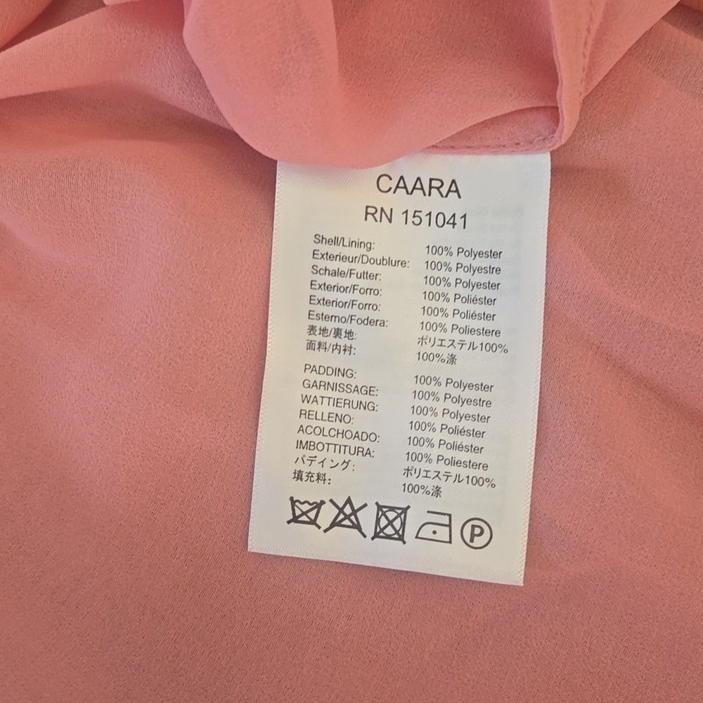 NWT Caara Clara Side Buckle Pink Handkerchief Hem Wrap Midi Dress Size Medium - Picture 6 of 10